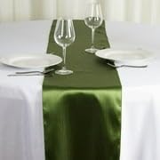 Efavormart 10 PCS 12"x108" Olive Green Satin Table Runner.