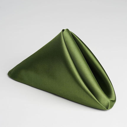Efavormart 25 Pack | Olive Green Seamless Satin Cloth Dinner Napkins, Wrinkle Resistant | 20"x20".
