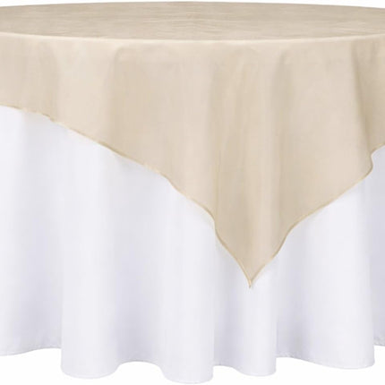 Efavormart 10 Pack Organza Table Overlay 72"x72" Gold - Sheer Table Topper.