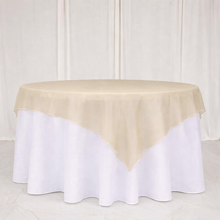Efavormart 10 Pack Organza Table Overlay 72"x72" Gold - Sheer Table Topper.