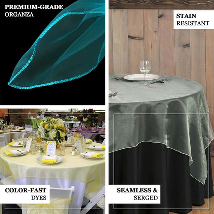 Efavormart 10 Pack Organza Table Overlay 72"x72" Gold - Sheer Table Topper.