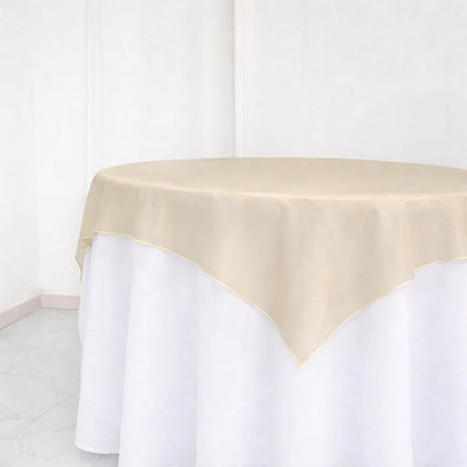 Efavormart 10 Pack Organza Table Overlay 72"x72" Gold - Sheer Table Topper.