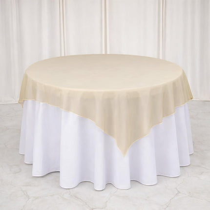 Efavormart 10 Pack Organza Table Overlay 72"x72" Gold - Sheer Table Topper.