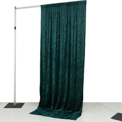 Efavormart Crushed Velvet Backdrop Curtain – Hunter Emerald Green 5ft x 10ft Event Drape with Rod Pocket, Privacy Panel for Photo Booths & Events.
