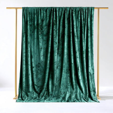 Efavormart Crushed Velvet Backdrop Curtain – Hunter Emerald Green 5ft x 10ft Event Drape with Rod Pocket, Privacy Panel for Photo Booths & Events.