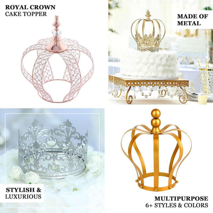 Efavormart Metal Princess Crown Cake Topper Birthday Cake Wedding Decoration For Wedding Birthday Party Special Event (Gold_12).