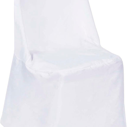 Efavormart 10 PCS White Linen Polyester Folding Chair Cover Dinning Chair Slipcover for Wedding Party Event Banquet Catering.