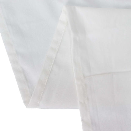Efavormart White Cotton Blend Round Tablecloth 120" Seamless for 5 Foot Table with Floor-Length Drop.