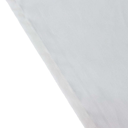 Efavormart White Cotton Blend Round Tablecloth 120" Seamless for 5 Foot Table with Floor-Length Drop.