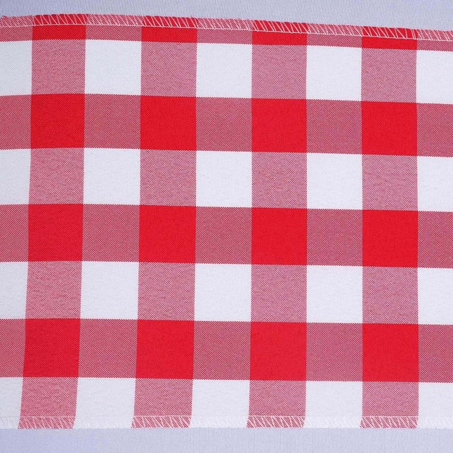 Efavormart 25 PCS Red/White Gingham Polyester Chair Sash Bowtie for Wedding Events Chair Bow Sash Party Decoration Supplies.