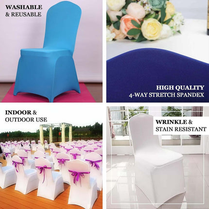Efavormart 10 PCS Spandex Stretch Gold Chair Covers Universal Banquet Chair Covers for Party Dining with Foot Pockets Washable Wedding Chair Slip Covers for Outdoor.