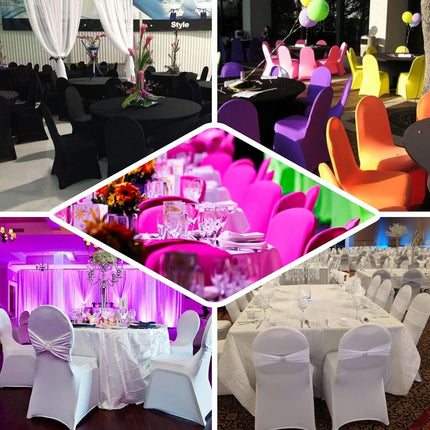 Efavormart 10 PCS Spandex Stretch Gold Chair Covers Universal Banquet Chair Covers for Party Dining with Foot Pockets Washable Wedding Chair Slip Covers for Outdoor.