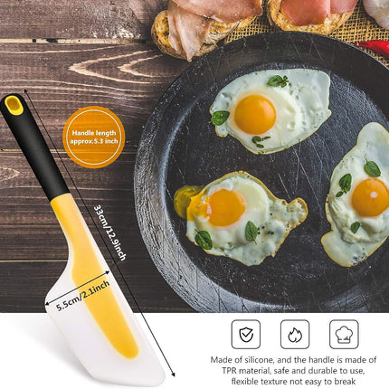 2 Pieces Omelette Spatula Kitchen Turner Silicone Flip and Fold Omelette Turner for Kitchen Omelet Pancake Crepes(Red and Yellow).