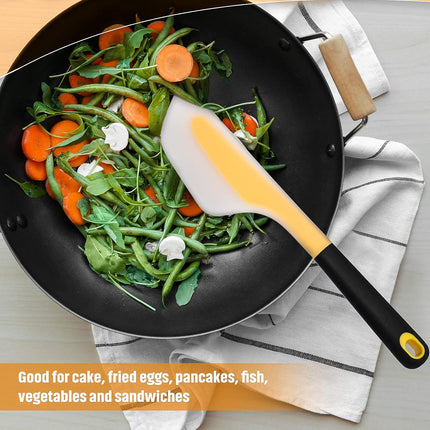 2 Pieces Omelette Spatula Kitchen Turner Silicone Flip and Fold Omelette Turner for Kitchen Omelet Pancake Crepes(Red and Yellow).