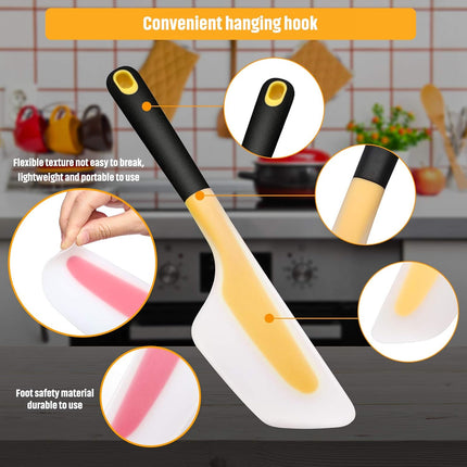 2 Pieces Omelette Spatula Kitchen Turner Silicone Flip and Fold Omelette Turner for Kitchen Omelet Pancake Crepes(Red and Yellow).