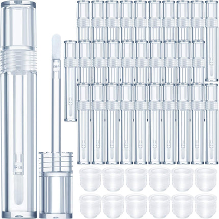 30 Pieces Empty Lip Gloss Tubes 5 ml Transparent Lip Gloss Containers Clear Refillable Lipstick Container Lip Balm Bottles Eyelash Growth Liquid Tube Cosmetic Container with Rubber Stoppers.