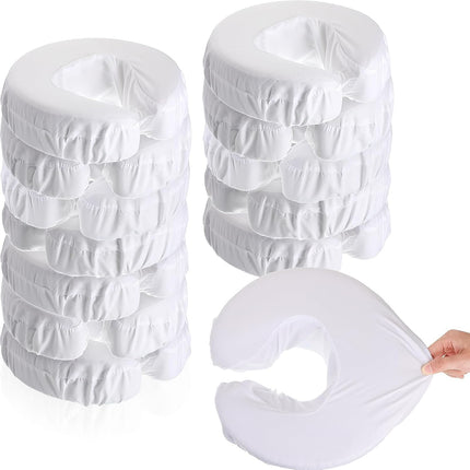 12 Pcs Face Cradle Covers for Massage Head Rest Microfiber Reusable Soft Thicker Massage Table Face Covers Oil Proof Headrest Cradle Sheets for Spa Beauty(White).