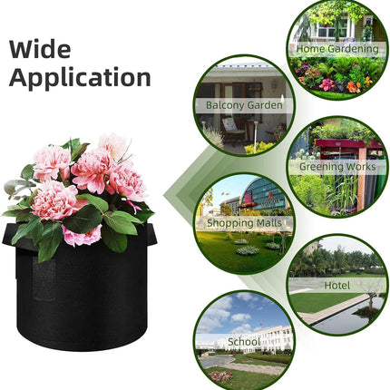 12-Pack 10 Gallon Plant Grow Bags, Thickened Nonwoven Fabric Pots with Handles, Vegetable Planter Bags Containers, Cloth Planters for Garden.