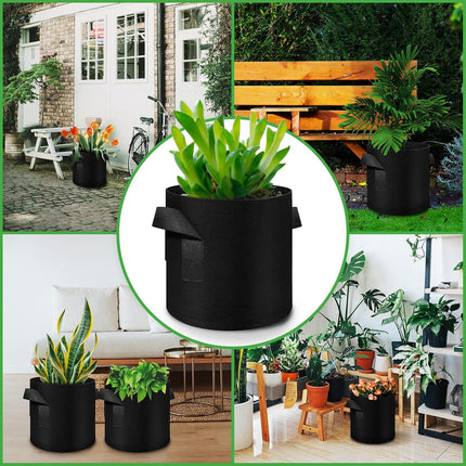 12-Pack 10 Gallon Plant Grow Bags, Thickened Nonwoven Fabric Pots with Handles, Vegetable Planter Bags Containers, Cloth Planters for Garden.