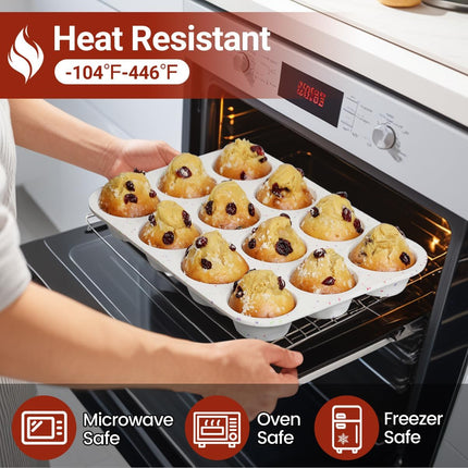Silicone Jumbo Muffin Pan 6 Cups & Silicone Muffin Pan Regular Size 12 Cups.