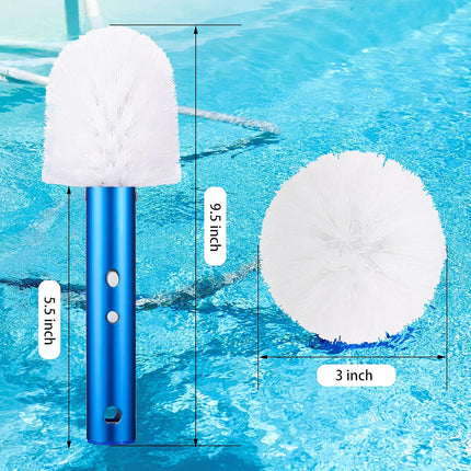 Corner and Step Pool Round Brush, Pool Step and Corner Brush, 180 Degree Rotation Handle Scrub Brush for Inground and Ground Swimming Pool, Spa, Hot Tub, Standard Poles Connection (1 Piece).