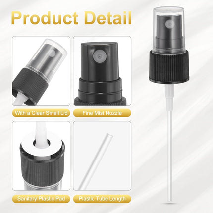 50 Pcs Black Spray Top, 20/410 Fine Mist Sprayer Reusable Replacement Spray Bottle Pump Plastic Top for Cosmetic Perfume and Body Sprays Bottle.