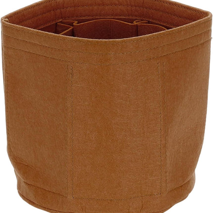 Purse Organizer Insert, 8" x 8" Portable Felt Organizer Bags Round Multiple Compartments Purse Liner for Bucket Bag, Domed Satchel, Tote Bag, Handbag Shaper, Camel.