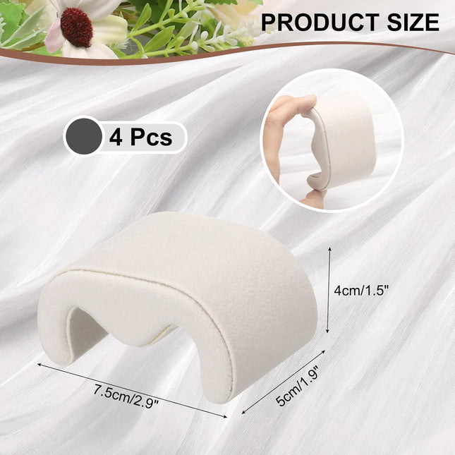 4pcs Watch Case Pillows, M Shaped Watch Display Pillow Velvet Watch Cushion Replacement for Watch Bracelet Display Storage Beige.