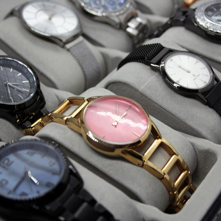 4pcs Watch Case Pillows, M Shaped Watch Display Pillow Velvet Watch Cushion Replacement for Watch Bracelet Display Storage Beige.