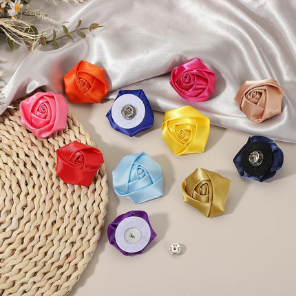 Lapel Flowers for Men Suits, Lapel Pin for Men Satin Rose Artificial Fabric Flowers Brooch Boutonnieres for Wedding Party Prom Ceremony.