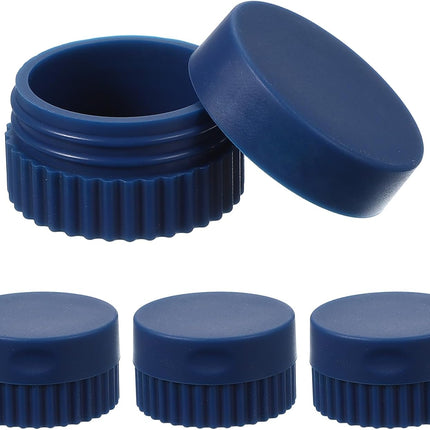 4pcs Travel Containers for Toiletries, 0.68oz 20ml Small Silicone Cream Jars Leak-proof Travel Essentials with Lid for Cosmetic Body Skin Cream, Dark Blue.