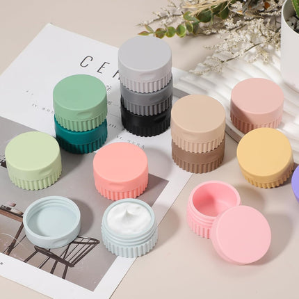 4pcs Travel Containers for Toiletries, 0.68oz 20ml Small Silicone Cream Jars Leak-proof Travel Essentials with Lid for Cosmetic Body Skin Cream, Dark Blue.