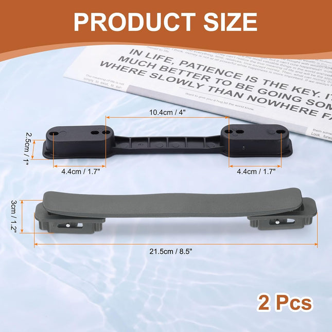 2 Pcs Luggage Handle Replacement 8.5 Inch Suitcase Handle Carry Strap Plastic Pull Handle Grip Luggage Replacement Parts with Screws for Suitcase Box Luggage Case, Dark Grey.