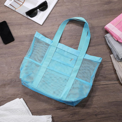 Mesh Beach Tote Bag, Upgraded Beach Towel Bags, Pool Bag for Vacation Travel Daily.