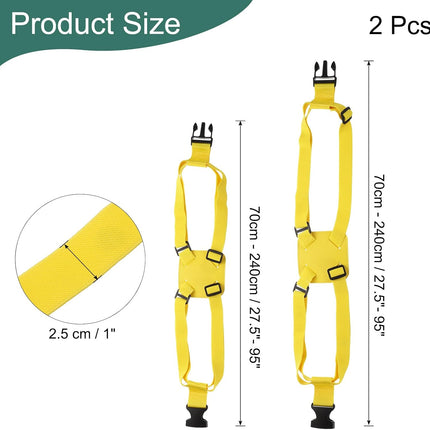 2 Pcs Luggage Straps Bungees Adjustable Luggage Strap Buckle Carry Bag Elastic Suitcase Strap Belt Airport Travel Accessories for Travel Baggage Handbag Add Bag, Yellow.
