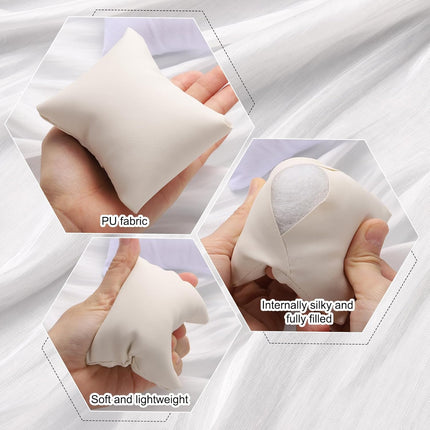 6pcs Leather Watch Pillows, Jewelry Display Pillow for Bracelet, Watch, Anklet, Bangle, Dangle Earring and Necklace Pink.