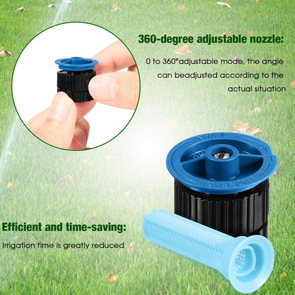 4 Pcs 10 VAN Variable Arc Nozzle Replacement Sprinkler Head Adjustable 360 Degree Rotating Irrigation Pop up Sprinkler Head Compatible with Rainbird, Hunter, Orbit for Garden Lawn.