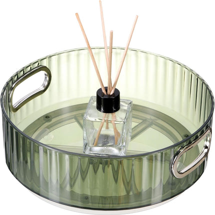 Lazy Susan Organizer, 8.7" Lazy Susan Turntable Organizer with Handle for Kitchen, Home, Office, Closet, Classroom, Laundry Room Organization, Green.