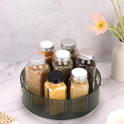 Lazy Susan Organizer, 8.7" Lazy Susan Turntable Organizer with Handle for Kitchen, Home, Office, Closet, Classroom, Laundry Room Organization, Green.
