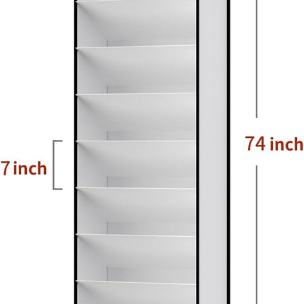 10 Tiers White Over Door Shoe Organizer Storage, Hanging Shoe Holder for Door with Large Deep Pockets, Fit 20-30 Pairs Shoe Rack for Sneakers, Boots. (White).