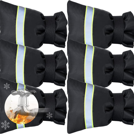 Faucet Cover for Winter Freeze Protection,Spigot Cover with Reflective Strips,Outside Faucet Cover for Cold Weather,Velcro Thickened Anti-Freeze Outdoor Faucet Socks,Reusable Hose Bib Covers.