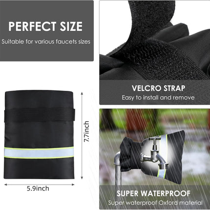 Faucet Cover for Winter Freeze Protection,Spigot Cover with Reflective Strips,Outside Faucet Cover for Cold Weather,Velcro Thickened Anti-Freeze Outdoor Faucet Socks,Reusable Hose Bib Covers.