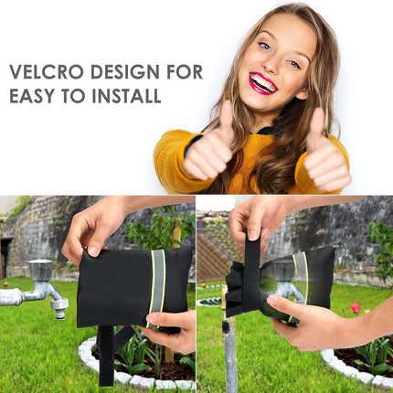 Faucet Cover for Winter Freeze Protection,Spigot Cover with Reflective Strips,Outside Faucet Cover for Cold Weather,Velcro Thickened Anti-Freeze Outdoor Faucet Socks,Reusable Hose Bib Covers.