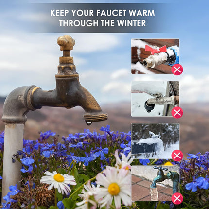 Faucet Cover for Winter Freeze Protection,Spigot Cover with Reflective Strips,Outside Faucet Cover for Cold Weather,Velcro Thickened Anti-Freeze Outdoor Faucet Socks,Reusable Hose Bib Covers.