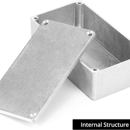 125B/1590N1 Aluminium Stomp Box Enclosures, 122 x 66 x 39.5 mm, Unfinished DIY Guitar Pedal Cases with Screws and Rubber Mats, 3 Pcs.