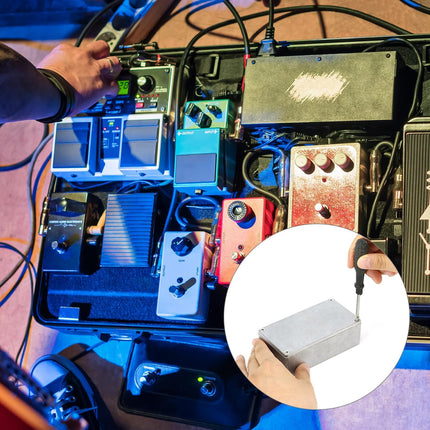 125B/1590N1 Aluminium Stomp Box Enclosures, 122 x 66 x 39.5 mm, Unfinished DIY Guitar Pedal Cases with Screws and Rubber Mats, 3 Pcs.