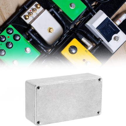 125B/1590N1 Aluminium Stomp Box Enclosures, 122 x 66 x 39.5 mm, Unfinished DIY Guitar Pedal Cases with Screws and Rubber Mats, 3 Pcs.