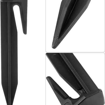 Plastic Boundary Wire Stakes, 200 Pcs, 3.35in, Black, Bayonet Tip, Garden Edging, Lawn Nails, Wire Pegs, Landscape Anchoring Spikes, Pet Fence, Mower Compatible.