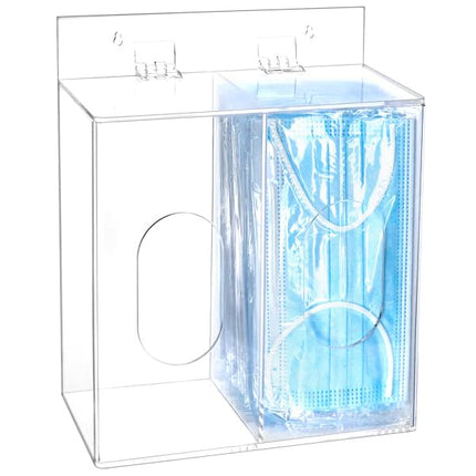 Clear Acrylic Mask and Glove Organizer – Dual Compartment Dispenser for Office, Clinic & Home Use.