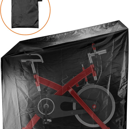 Exercise Bike Cover, Upright Outdoor Waterproof UV Dust Wind Bicycle Storage for Most Fitness Stationary Bikes, Premium Sport Training Bike (Black).